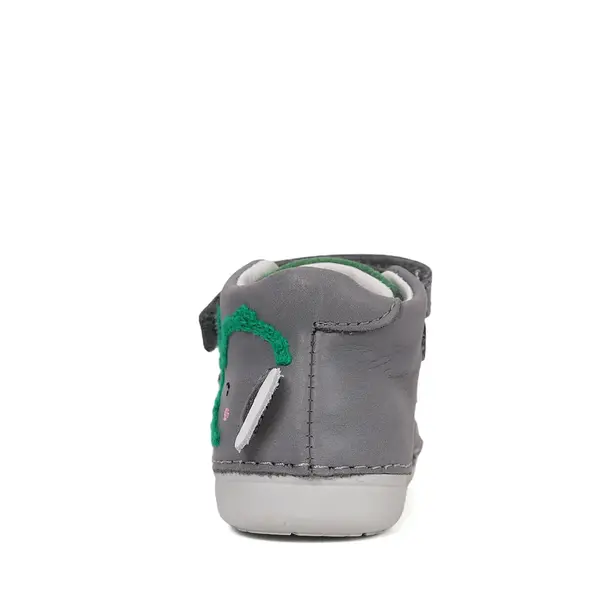 Pantofi D.D. Step baieți, piele naturala, primii pași, talpa felxibilă, gri, design elefant_S066-61158B-24_Pebebe