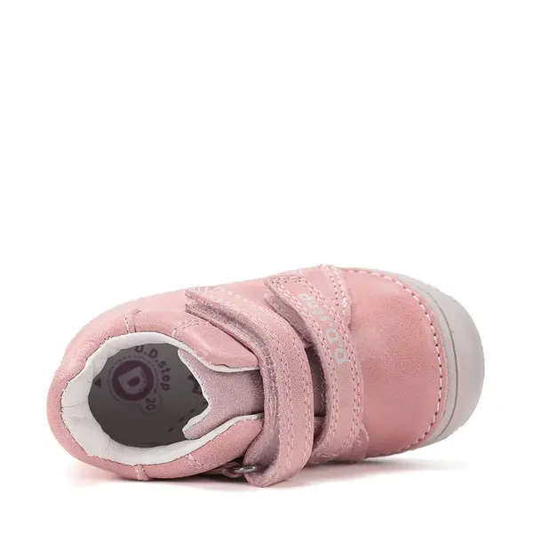 Pantofi D.D Step fete, piele naturală, captuseală din piele, talpă flexibilă, roz_S082-61125D-24_Pebebe