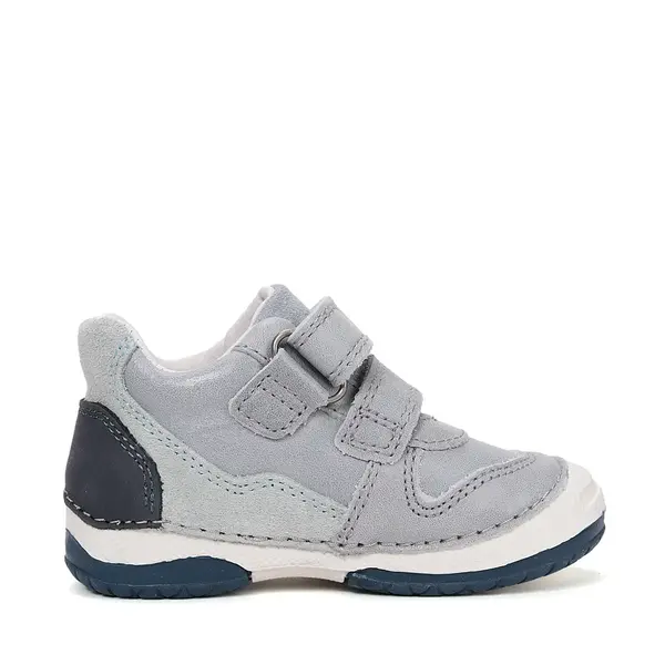 Pantofi DD Step baieți, piele naturală, cu suținere, talpa flexibila, gri deschis_S038-61324-19_Pebebe