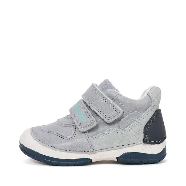 Pantofi DD Step baieți, piele naturală, cu suținere, talpa flexibila, gri deschis_S038-61324-19_Pebebe