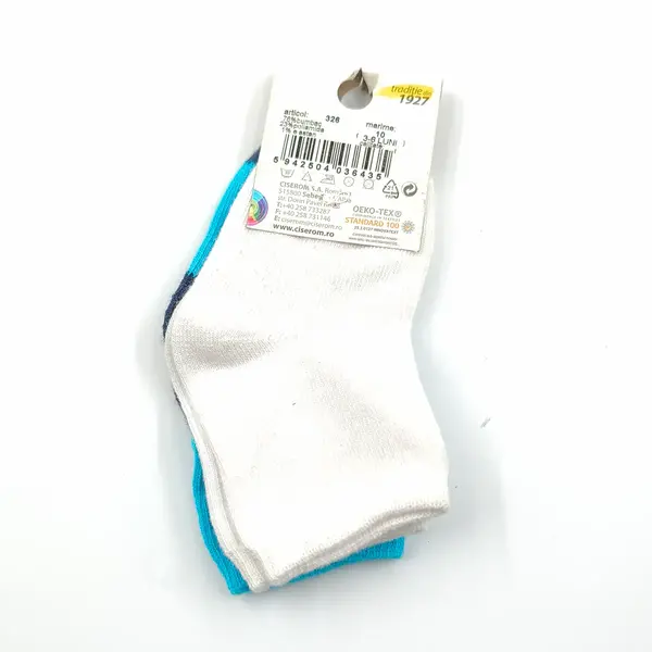 Sosete set 2 perechi, bumbac si elastan, bleu barcuta, Ciserom_326-2-2-3-6_Pebebe