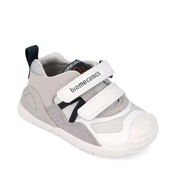 Pantofi Biomecanics baieti, piele si material textil, Biogateo Casual, Gri cu Alb_262122-C050-20_Pebebe