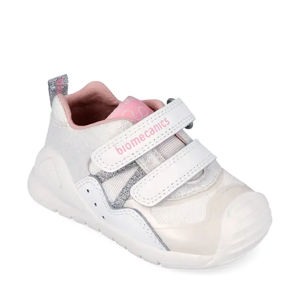 Pantofi Biomecanics fete, Biogateo Casual, primii pasi  – Alb și Mesh Respirabil_262103-B050-25_Pebebe