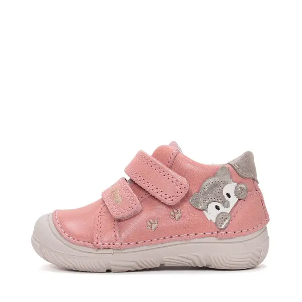 Pantofi D.D Step Fete, piele naturală, captuseală din piele, talpă flexibilă, roz, cu pisicuța_S082-61703C-20_Pebebe