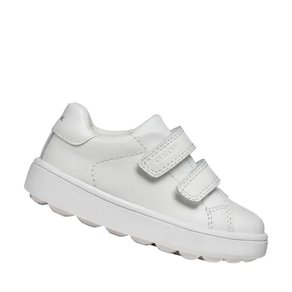 Pantofi Geox copii, piele naturala, brant antibacterian, MiniCub, alb_B656TA-08554-C1000-21_Pebebe