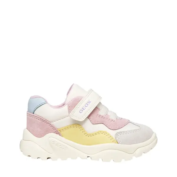 Pantofi Geox fete, piele naturala,  brant antibacterian, Geox Respira, Ciufciuf, alb, roz_B455QB-0FU22-C1138-21_Pebebe