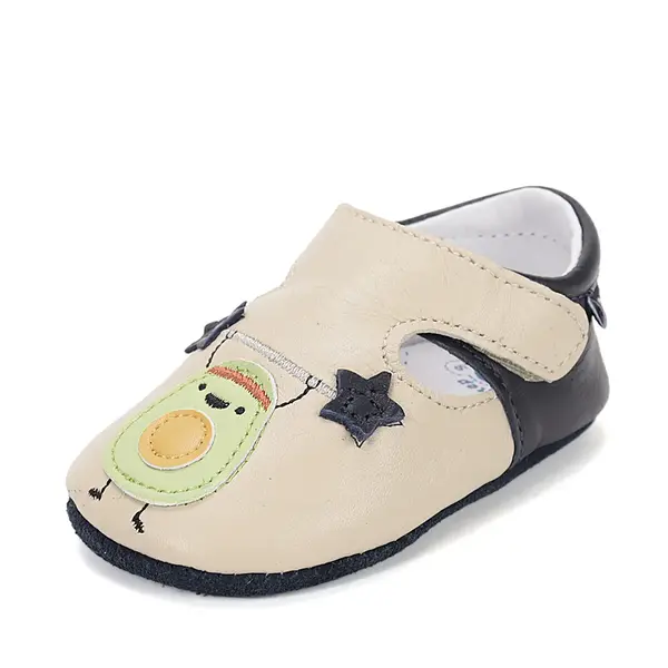 Pantofi interior D.D Step, piele naturala, crem cu avocado_K1596-61771-18/19_Pebebe