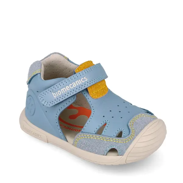 Sandale Biomecanics baieti, Biogateo, Sustinere Calcai, Piele Naturală, Bleu_262130-B862-20_Pebebe