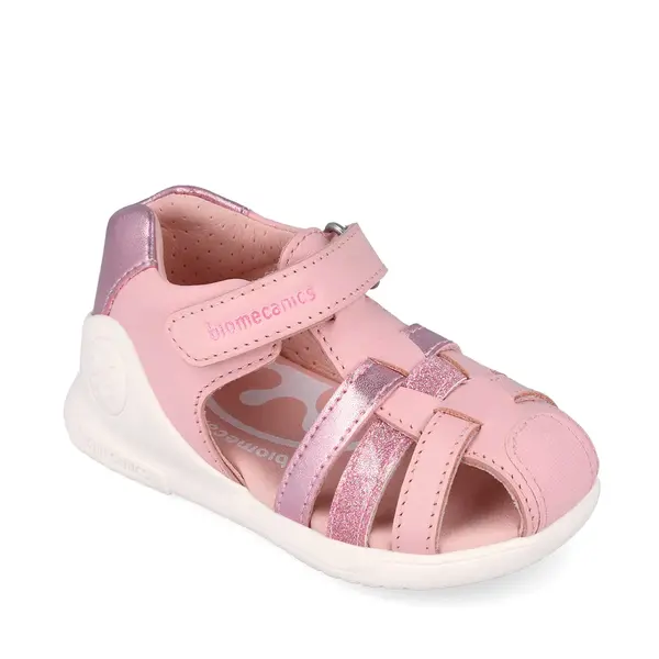 Sandale Biomecanics fete, Biogateo Fenix, Piele Naturala, Roz cu Barete Glitter_262150-A032-24_Pebebe