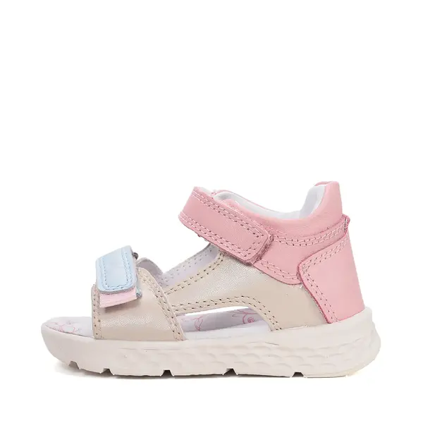 Sandale cu supinatie, piele naturala, vârf deschis, crem cu roz, Ponte20_DA05-6-1884B-22_Pebebe