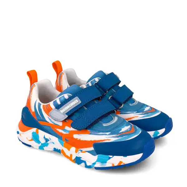 Adidași Biomecanics Bioevolution Runner pentru Copii – Albastru/Portocaliu cu Velcro_262271-A090-30_Pebebe