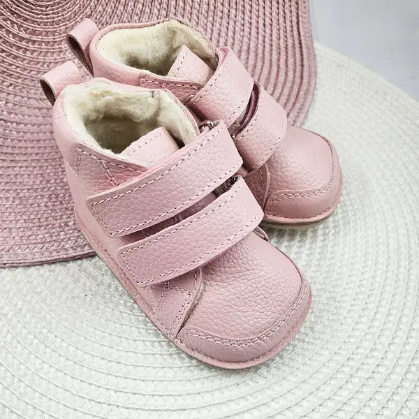 Ghete primii pasi, piele naturala, captuseala din blanita, talpa felxibila, roz deschis_RO-22-10-22_Pebebe
