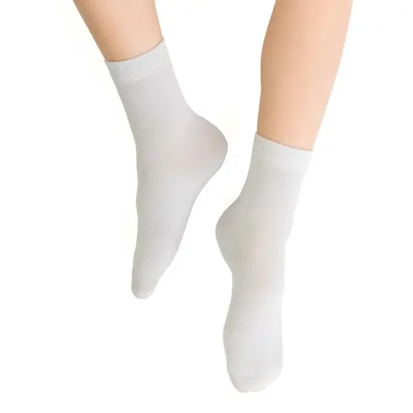 Șosete pentru copii, gri deschis, uni, STEVEN_ZK042145W_Pebebe