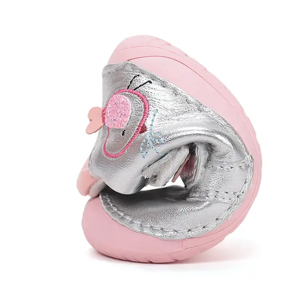 Pantofi Barefoot D.D. Step fete, piele naturala, primii pasi, argintiu_S070-61646-25_Pebebe