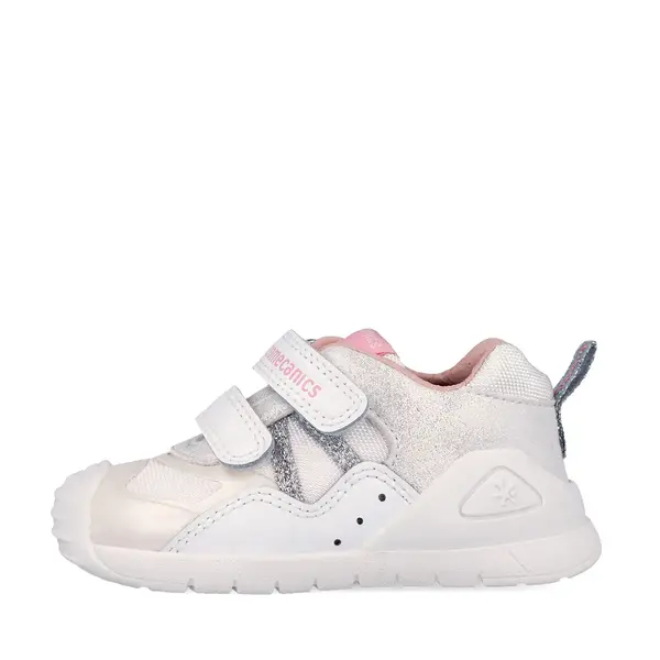 Pantofi Biomecanics fete, Biogateo Casual, primii pasi  – Alb și Mesh Respirabil_262103-B050-25_Pebebe