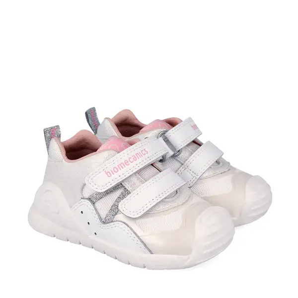 Pantofi Biomecanics fete, Biogateo Casual, primii pasi  – Alb și Mesh Respirabil_262103-B050-25_Pebebe