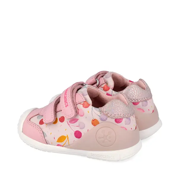 Pantofi Biomecanics fete, Biogateo Casual, primii pasi  – Roz cu Imprimeu Multicolor_262102-A779-20_Pebebe
