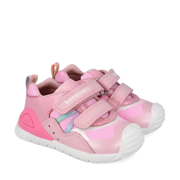 Pantofi Biomecanics fete, Biogateo Casual, primii pasi  – Roz Metalizat și Mesh Respirabil_262103-A032-19_Pebebe