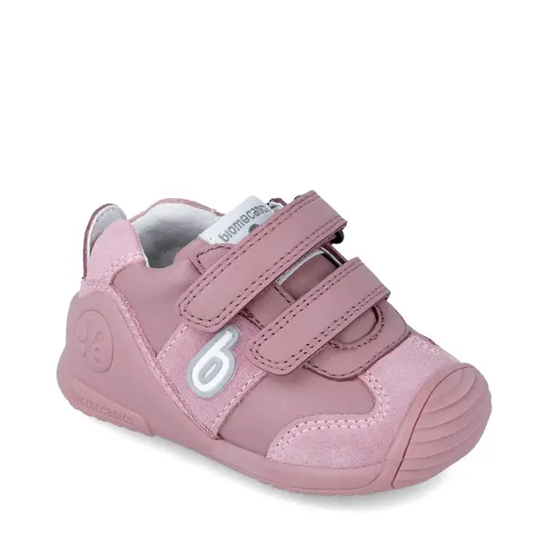 Pantofi copii, piele naturala, Biogateo Sport, roz inchis, Biomecanics_221002-B165-19_Pebebe