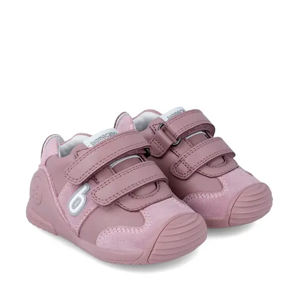 Pantofi copii, piele naturala, Biogateo Sport, roz inchis, Biomecanics_221002-B165-19_Pebebe