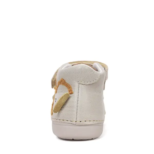 Pantofi D.D. Step baieți, piele naturala, primii pași, talpa felxibilă, crem, design elefant_S066-61158-20_Pebebe