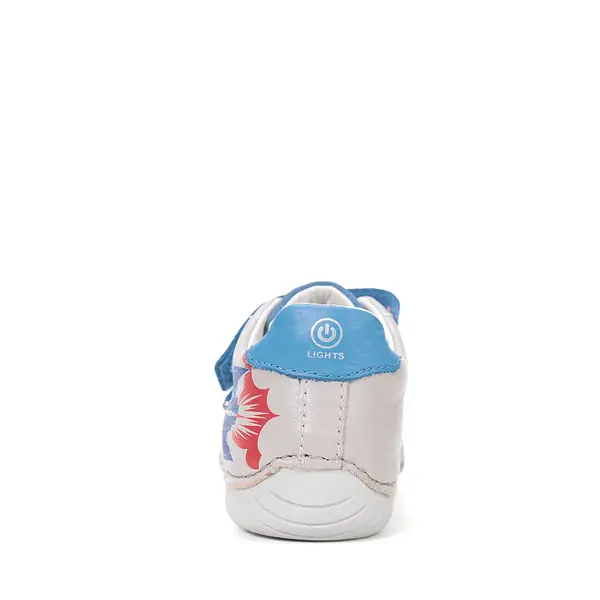 Pantofi D.D Step baieti, piele naturala, talpă flexibilă, LED, gri deschis_S050-61691AM-30_Pebebe