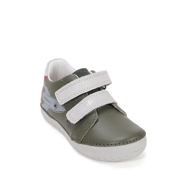 Pantofi D.D Step baieti, piele naturala, talpă flexibilă, LED, verde smarald_S050-61691BM-25_Pebebe