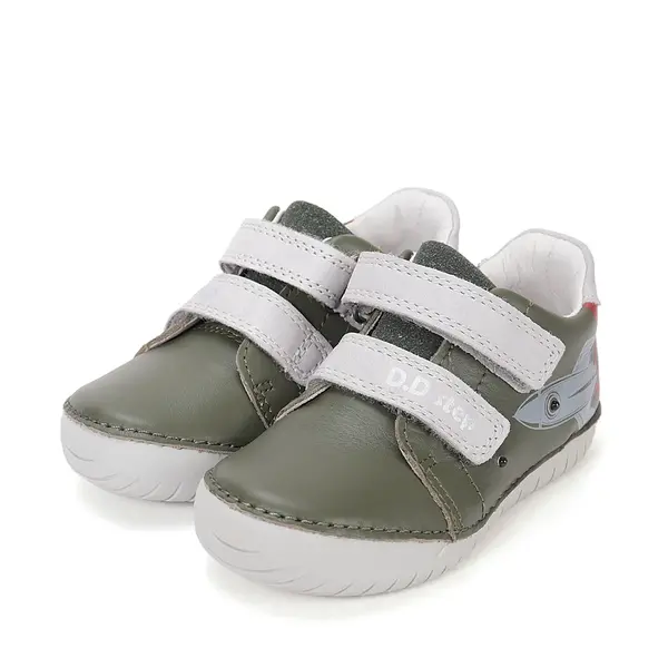 Pantofi D.D Step baieti, piele naturala, talpă flexibilă, LED, verde smarald_S050-61691BM-25_Pebebe