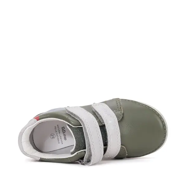 Pantofi D.D Step baieti, piele naturala, talpă flexibilă, LED, verde smarald_S050-61691BM-25_Pebebe