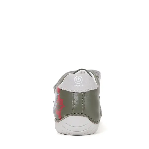 Pantofi D.D Step baieti, piele naturala, talpă flexibilă, LED, verde smarald_S050-61691BM-25_Pebebe