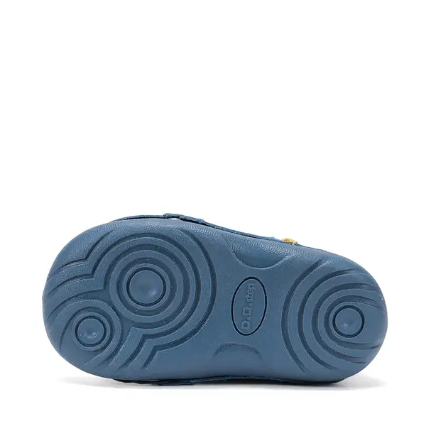 Pantofi D.D. Step băieți, primii pasi, piele naturala, talpa flexibila, albastru cu urs_S015-61472A-24_Pebebe