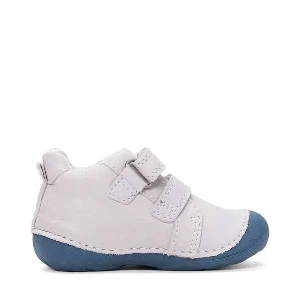 Pantofi D.D. Step băieți, primii pasi, piele naturala, talpa flexibila, gri cu urs_S015-61472B-19_Pebebe