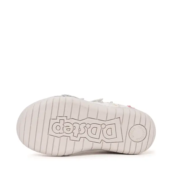 Pantofi D.D Step fete, piele naturala, talpă flexibilă, LED, crem cu unicorn_S050-61970M-28_Pebebe