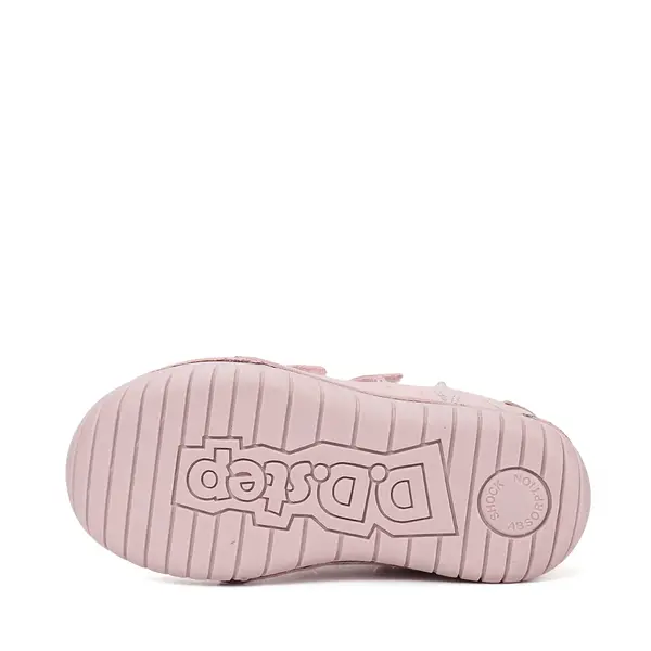 Pantofi D.D Step fete, piele naturala, talpă flexibilă, LED, roz deschis cu unicorn_S050-61970AM-28_Pebebe