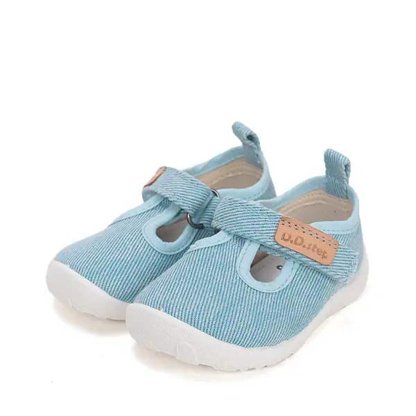Pantofi de interior pentru copii, decupati, material textil, talpa flexibila, albastru, D.D Step_C086-61089M-30_Pebebe