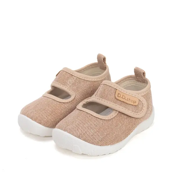 Pantofi de interior pentru copii, decupati, material textil, talpa flexibila, crem, D.D Step_C086-61730CM-27_Pebebe