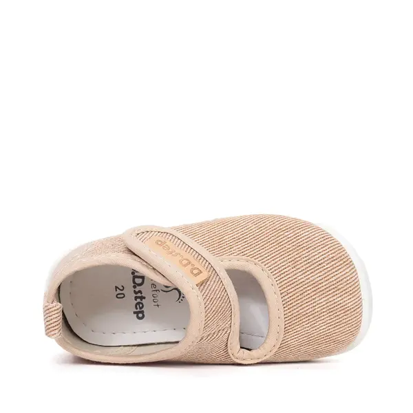 Pantofi de interior pentru copii, decupati, material textil, talpa flexibila, crem, D.D Step_C086-61730CM-27_Pebebe