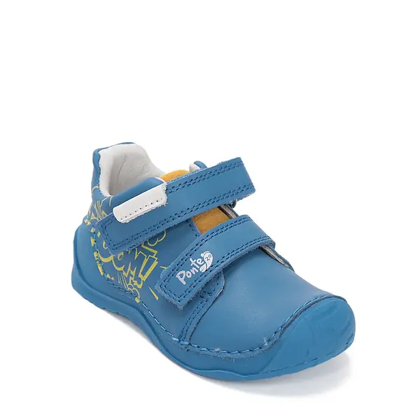 Pantofi din piele naturala cu supinatie pentru băieți, Ponte20, albastru_DA03-6-1956A-23_Pebebe