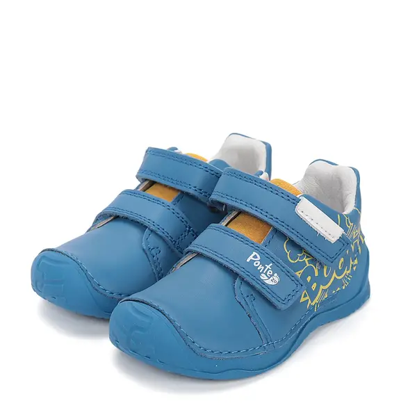Pantofi din piele naturala cu supinatie pentru băieți, Ponte20, albastru_DA03-6-1956A-23_Pebebe