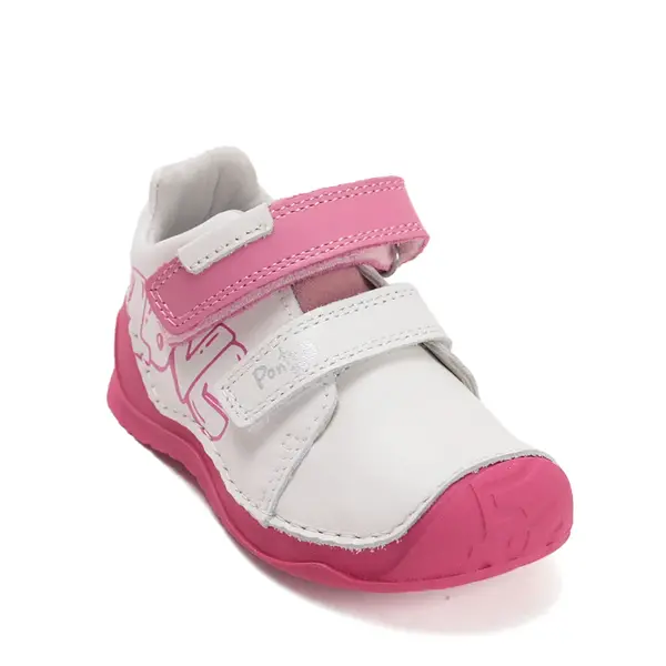 Pantofi din piele naturala cu supinatie pentru fete, Ponte20, alb_DA03-6-1692-23_Pebebe