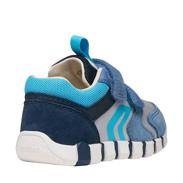 Pantofi Geox baieți, piele naturala, brant antibacterian, Geox Respira, Iupidoo, Albastru cu gri deschis_B3555D-02214-C4S1L-18_Pebebe