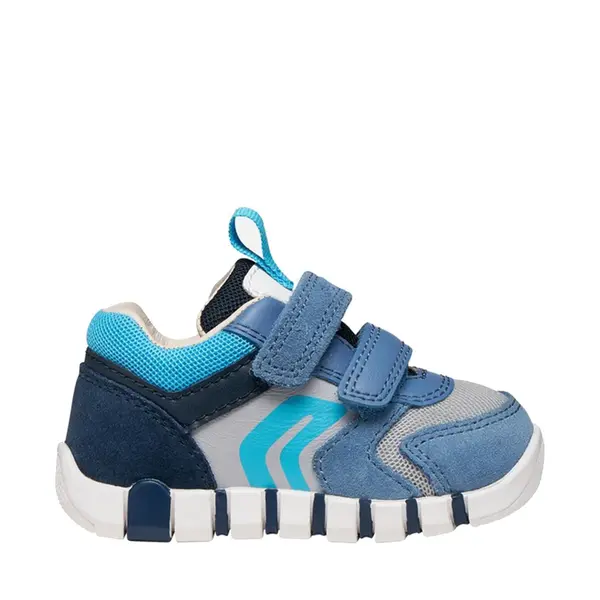 Pantofi Geox baieți, piele naturala, brant antibacterian, Geox Respira, Iupidoo, Albastru cu gri deschis_B3555D-02214-C4S1L-18_Pebebe