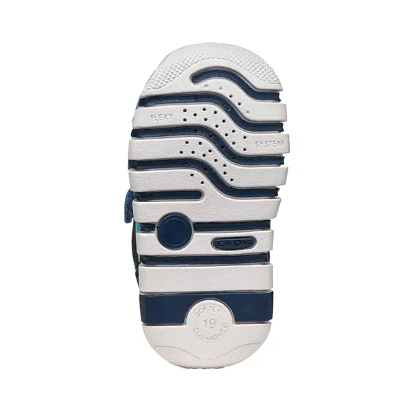 Pantofi Geox baieți, piele naturala, brant antibacterian, Geox Respira, Iupidoo, Albastru cu gri deschis_B3555D-02214-C4S1L-18_Pebebe