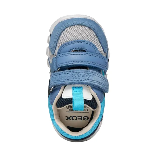 Pantofi Geox baieți, piele naturala, brant antibacterian, Geox Respira, Iupidoo, Albastru cu gri deschis_B3555D-02214-C4S1L-18_Pebebe