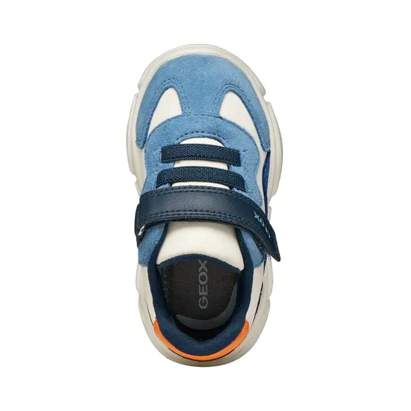 Pantofi Geox Baieti, piele naturala,  brant antibacterian, Geox Respira, Ciufciuf, alb, albastru_B455RB-0FU22-C0652-21_Pebebe