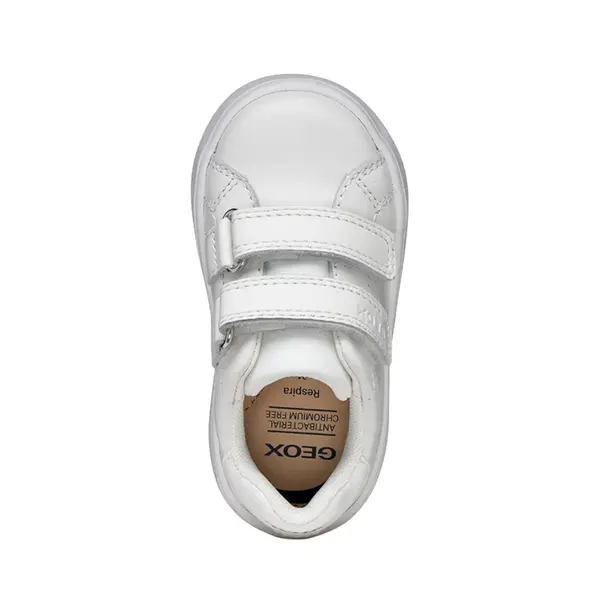 Pantofi Geox copii, piele naturala, brant antibacterian, MiniCub, alb_B656TA-08554-C1000-23_Pebebe