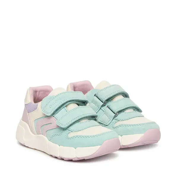 Pantofi Geox Fete, piele naturala, brant antibacterian, Flexyper mini, turcoaz_B656NA-01422-C3BE8-21_Pebebe