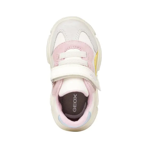 Pantofi Geox fete, piele naturala,  brant antibacterian, Geox Respira, Ciufciuf, alb, roz_B455QB-0FU22-C1138-21_Pebebe