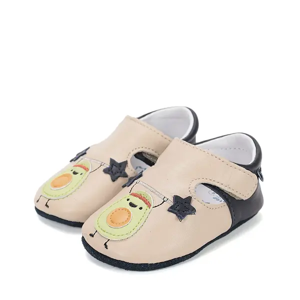 Pantofi interior D.D Step, piele naturala, crem cu avocado_K1596-61771-18/19_Pebebe
