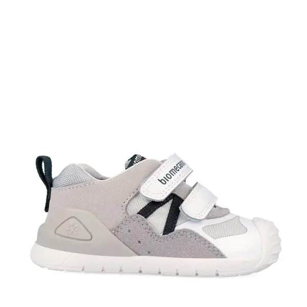 Pantofi Biomecanics baieti, piele si material textil, Biogateo Casual, Gri cu Alb_262122-C050-20_Pebebe